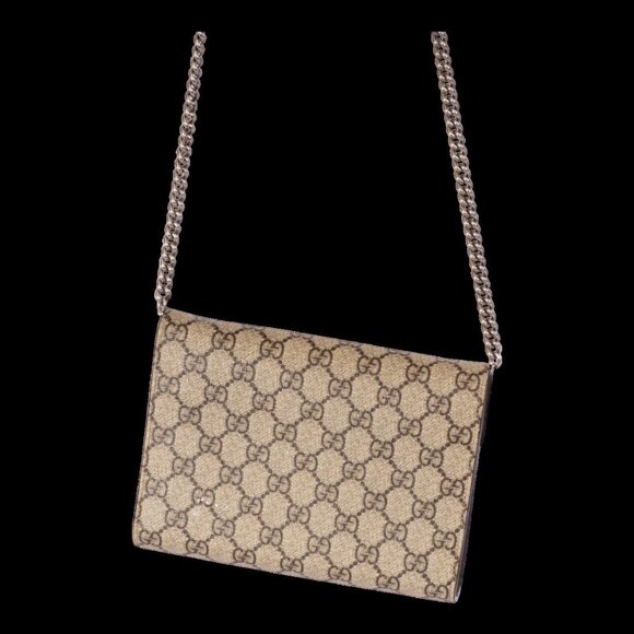 GUCCI DIONYSUS GG SUPREME CHAIN WALLET TAN - Picture 6 of 6